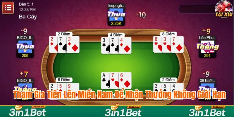 Tham gia tiến lên miền Nam để nhận thưởng không giới hạn