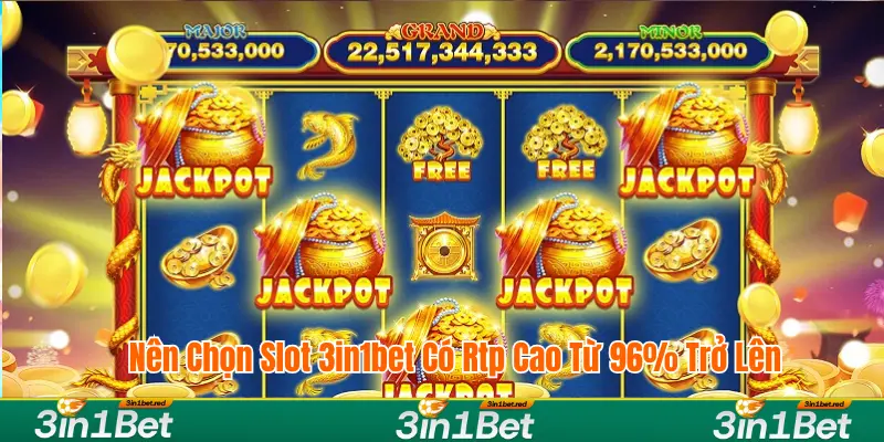 Nên chọn slot 3IN1BET có RTP cao từ 96% trở lên